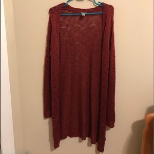 Burgundy Long Sweater from Charlotte Russe